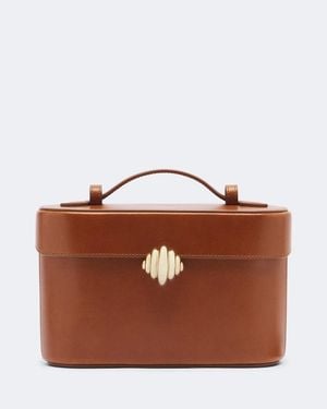 Aquazzura Belgravia Small Leather Vanity Bag - Brown
