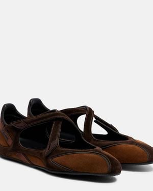 The Attico Floor 01 Suede Ballet Flats - Brown