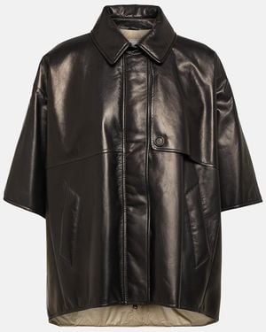 Brunello Cucinelli Leather Overshirt - Black