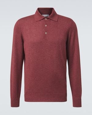 Brunello Cucinelli Cashmere Polo Jumper - Red