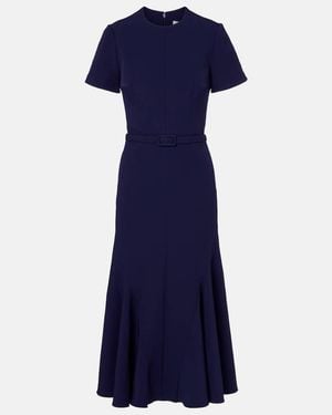 Safiyaa Robe Midi Luisa En Crepe - Bleu