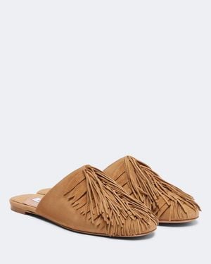 Aquazzura Mules Maverick En Daim A Franges - Marron