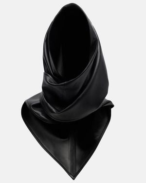 Nour Hammour Leather Hood - Black