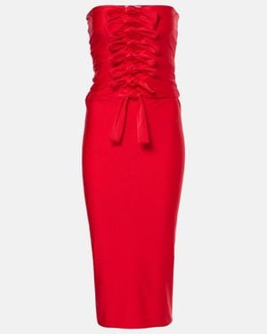 Coperni Gala Tie-Front Jersey Midi Dress - Red