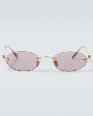 Miu Miu Logo Oval Sunglasses - Pink