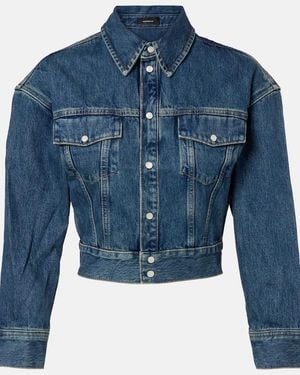 Wardrobe NYC Cropped Denim Jacket - Blue