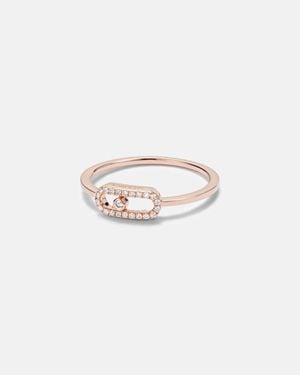 Messika Move Uno 18Kt Rose Ring With Diamonds - White