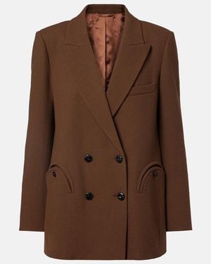 Blazé Milano Everynight Double-Breasted Virgin Wool Blazer - Brown