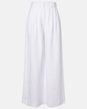 Posse Parker Linen Wide-Leg Pants - White