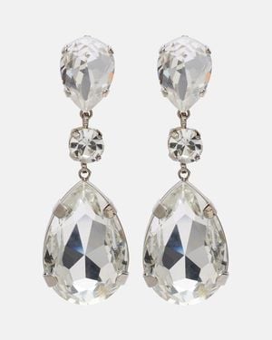 Dolce & Gabbana Crystal-Embellished Clip-On Earrings - White