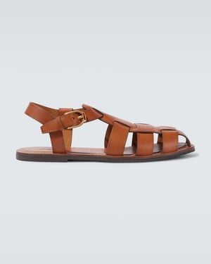 Ralph Lauren Leather Fisherman Sandals - Brown