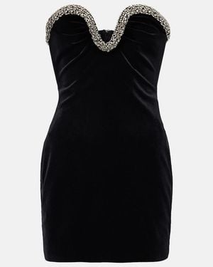 Roland Mouret Embellished Velvet Corset Dress - Black