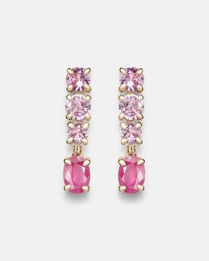 STONE AND STRAND 14Kt Earrings With Sapphire And Ruby - Pink