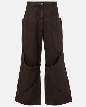 The Attico High-Rise Wide-Leg Jeans - Black