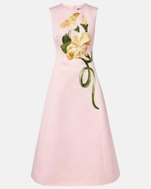 LEO LIN Floral-Applique Cocktail Dress - Pink
