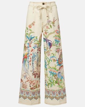 Etro Bedruckte Wide-Leg Jeans - Weiß