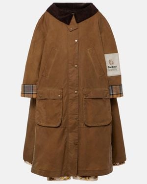 Erdem X Barbour Oversized Detachable Cotton And Linen Coat - Brown
