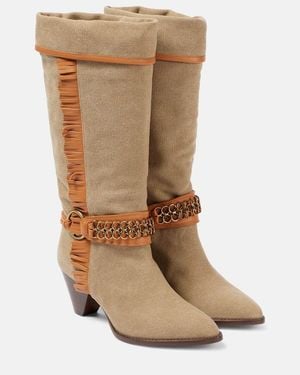 Isabel Marant Levon Canvas Cowboy Boots - Brown
