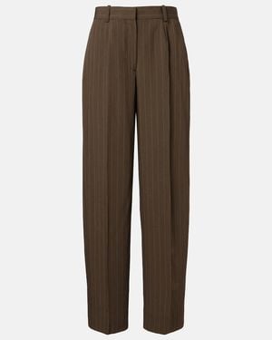 TOTEME Pinstripe Straight Trousers - Brown