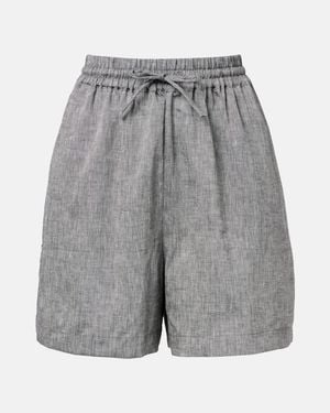 Asceno Boston Linen Shorts - Grey