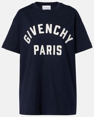 Givenchy Paris Logo Cotton Jersey T-Shirt - Blue