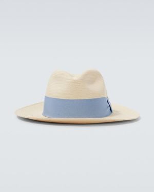 Frescobol Carioca Rafael Straw Panama Hat - Blue