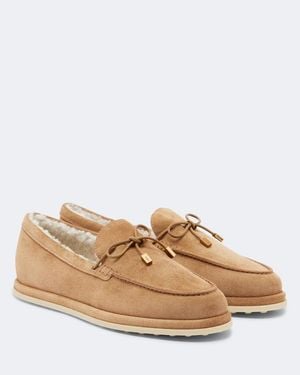 Tod's Bootsschuhe Gommino Aus Veloursleder - Natur