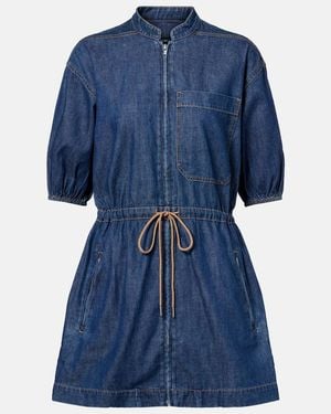 Veronica Beard Akerman Denim Minidress - Blue