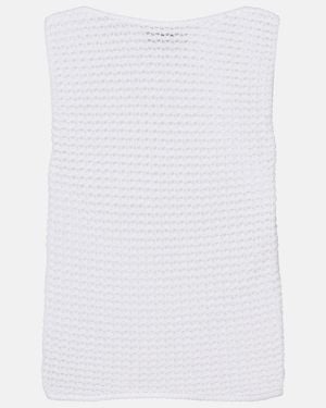Vince Crochet Cotton-Blend Top - White