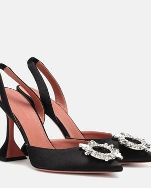 AMINA MUADDI Begum Satin Slingback Court Shoes - Brown
