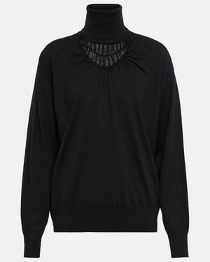 Dries Van Noten Rollkragenpullover Aus Wolle - Schwarz