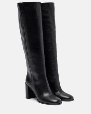 Prada Leather Knee-High Boots - Black