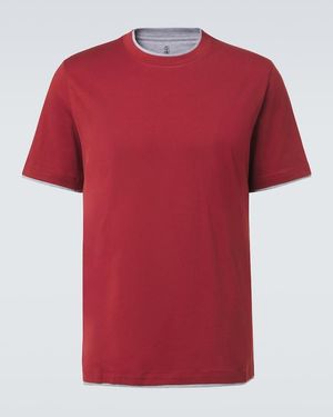 Brunello Cucinelli Cotton Jersey T-Shirt - Red