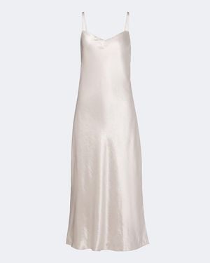 Vince Satin Slip Dress - White