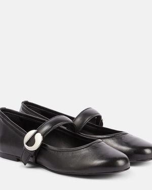 Coperni Belt Leather Ballet Flats - Black