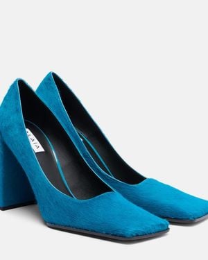 Alaïa 90 Calf Hair Pumps - Blue