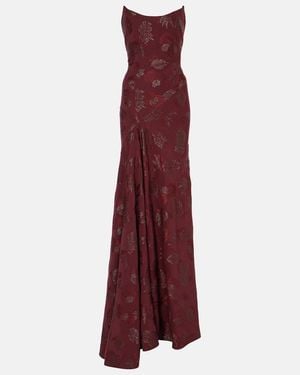 Markarian Floral Metallic Corset Gown - Purple