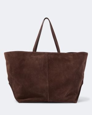Jil Sander Linea Maxi Suede Tote Bag - Brown
