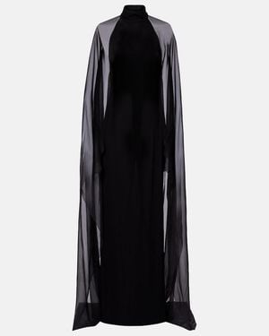 Ralph Lauren Tilly Caped Jersey Gown - Black