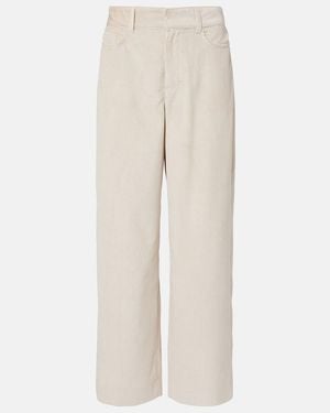 Max Mara Eneide Cotton Corduroy Wide-Leg Trousers - Natural