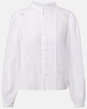 Isabel Marant Greicy Open-Knit Cotton Blouse - White