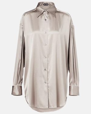 Tom Ford Silk-Blend Satin Shirt - Natural
