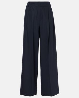 Max Mara Nichols Virgin Wool Wide-Leg Pants - Blue