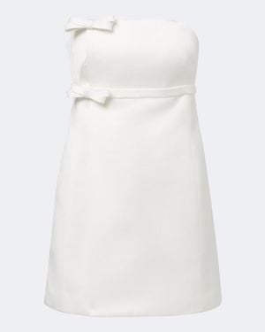 Safiyaa Bridal Leera Bow-Detail Crepe Minidress - White