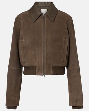 Vince Suede Blouson Jacket - Green