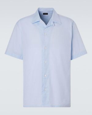 Brioni Chemise Rayee En Coton - Bleu