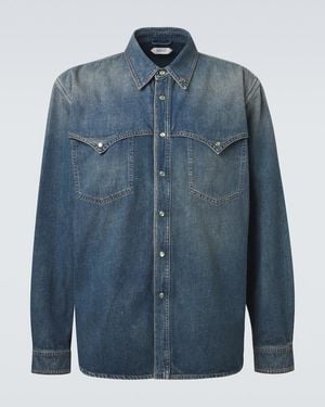 Versace Medusa Denim Overshirt - Blue