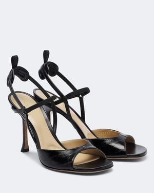 Fendi Very Colibri Leather Slingback Sandals - Black