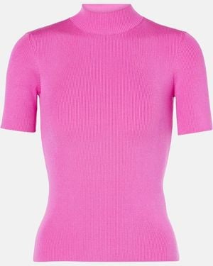 Oscar de la Renta Jersey Top - Pink