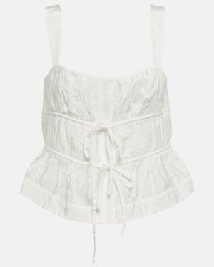 Jonathan Simkhai Abilene Drawstring Shirt - White